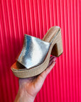 Metallic Allure Platform Mule