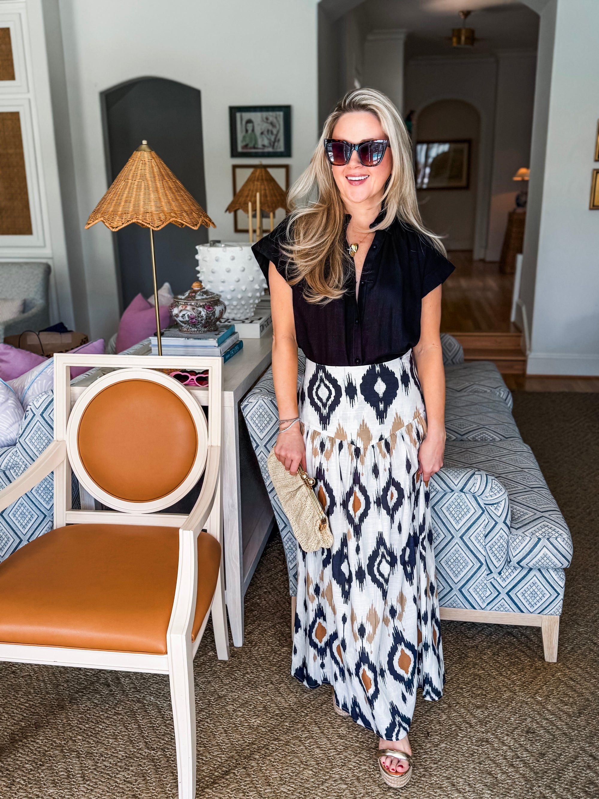 Midnight in Jaipur Midi Skirt