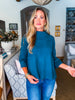 Sweet and Soft Pull Over Sweater-Teal Green