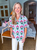 Floral Lattice Love Top-Magenta
