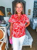 Hazen Floral Pleated Top