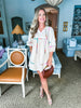 Color Dash Tunic Dress- Ecru