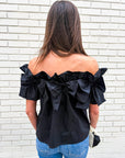 Great Night Off Shoulder Top-Black