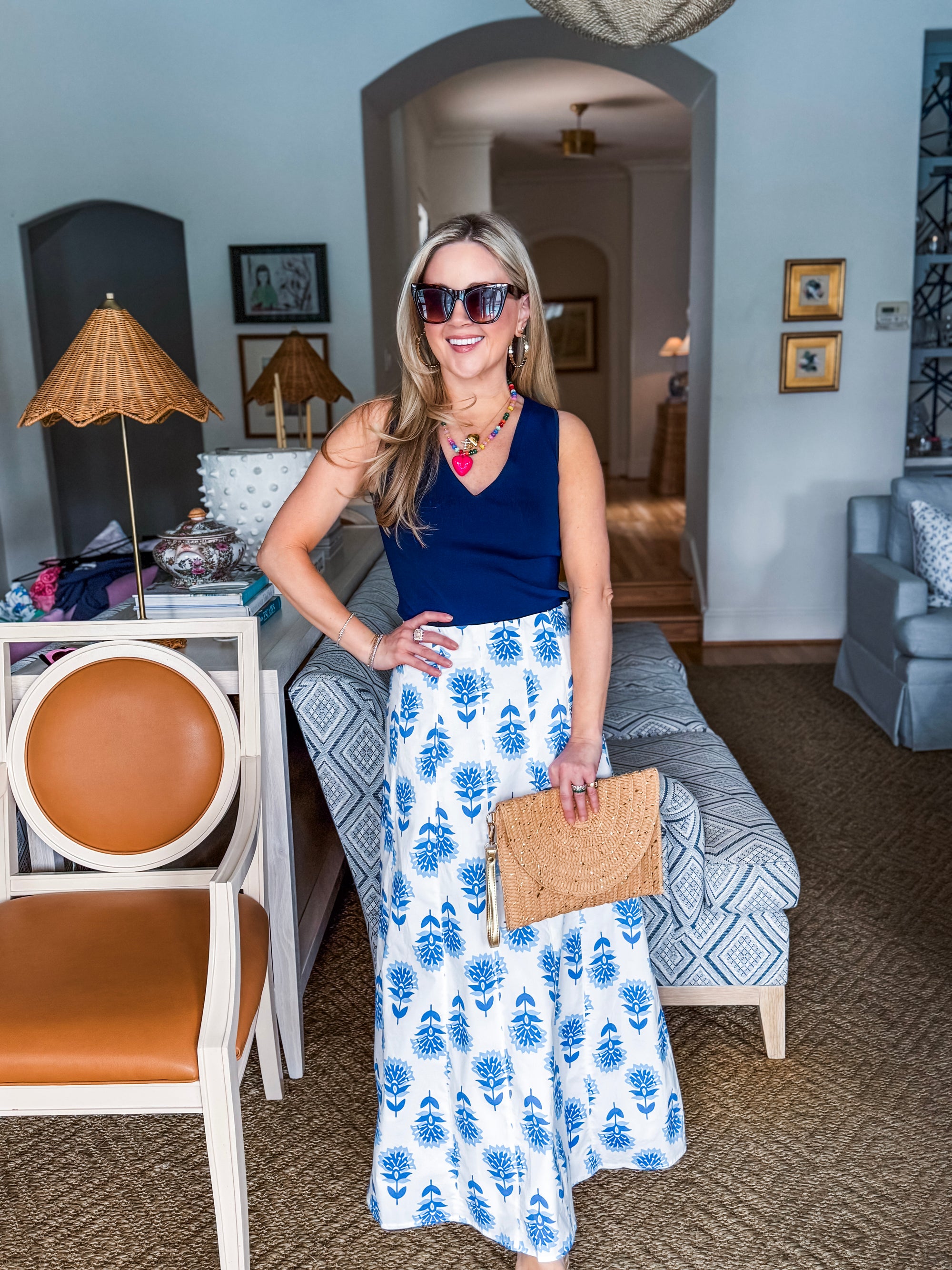 Finishing Piece Knit Tank-Navy