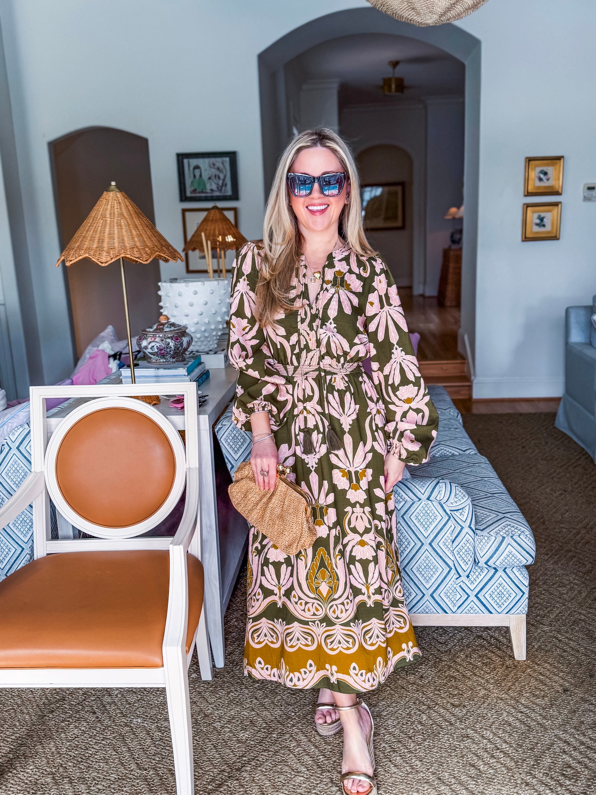 Forest Whimsy Floral Midi Dress