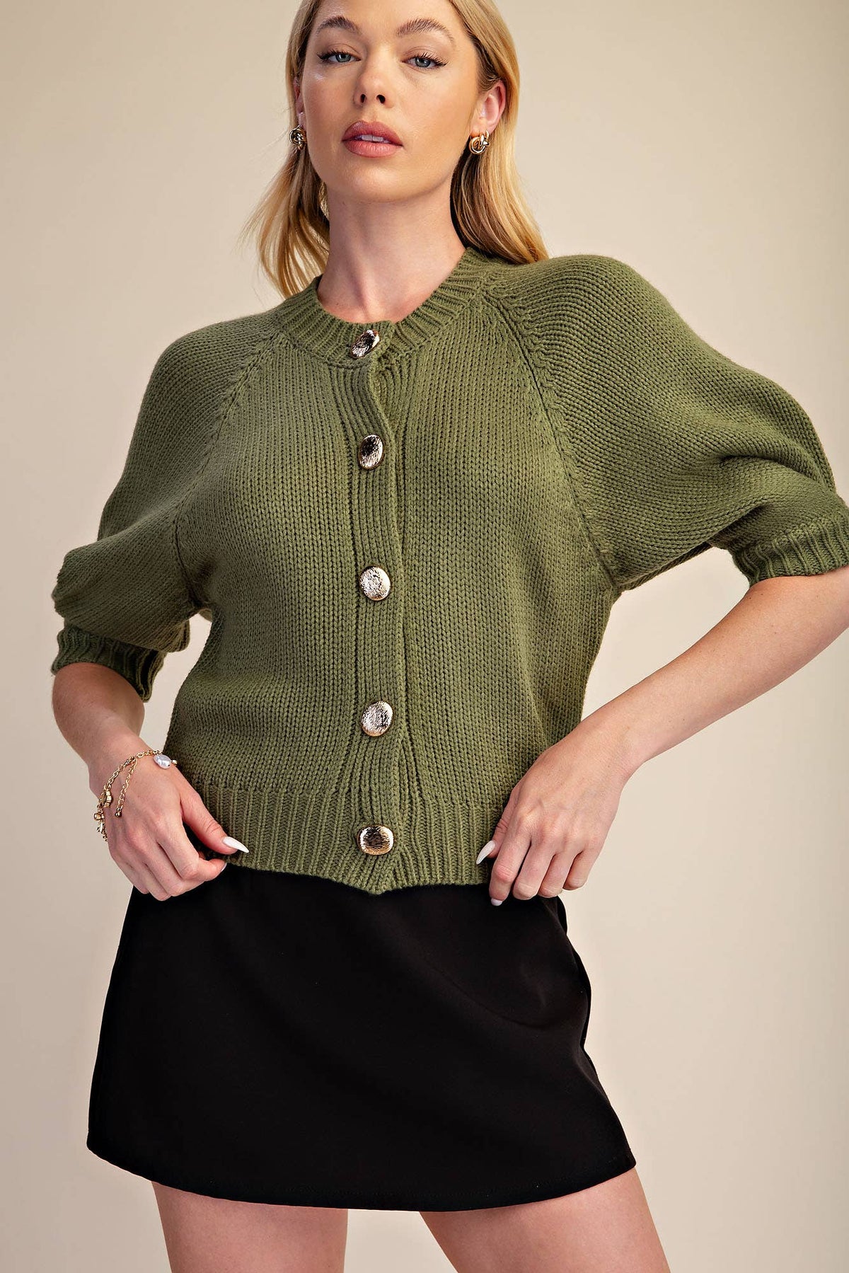 Sunny Days Sweater Cardigan-Olive