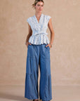 Sugar Petal Eyelet Peplum Top