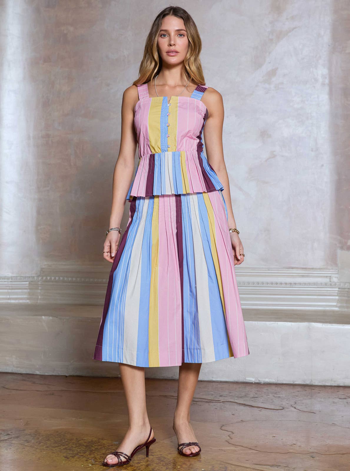 Pastel Picnic Midi Skirt
