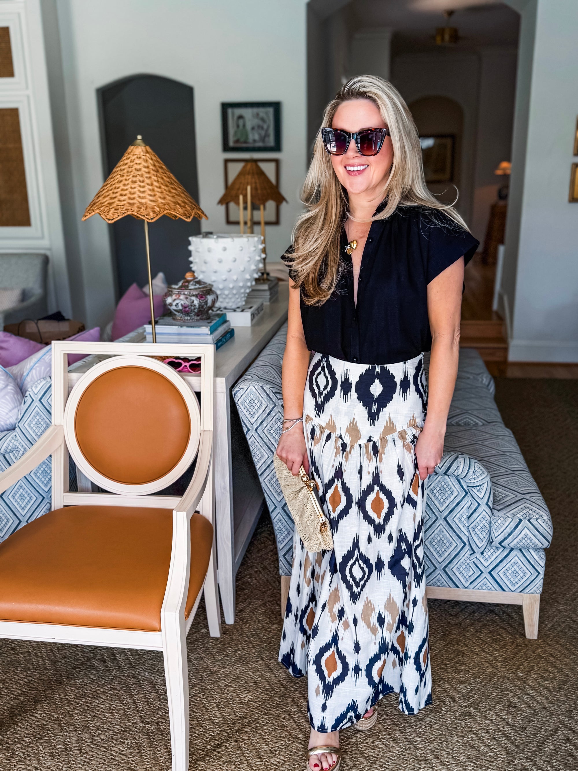 Midnight in Jaipur Midi Skirt