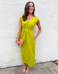 PREORDER: The Paris Edition Midi Dress-Lime