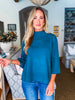Sweet and Soft Pull Over Sweater-Teal Green