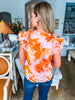 Floral Ramona Split Neck Top