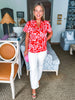 Hazen Floral Pleated Top