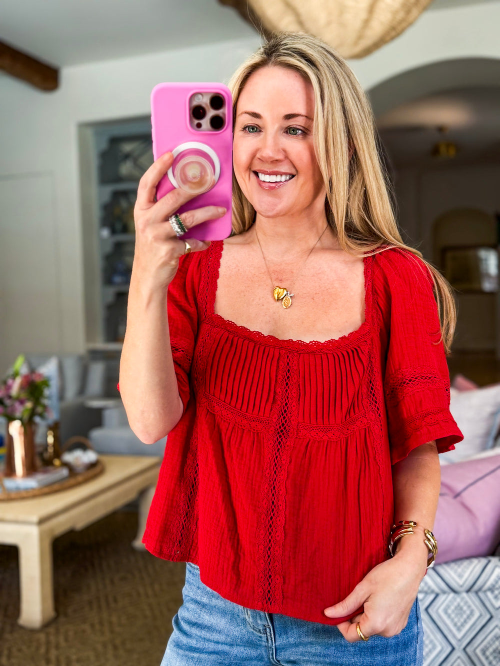 Scarlet Harvest Lace Top