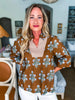 Perfect Timing Floral Top-Mocha