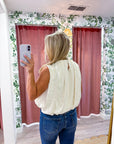 Estelle Pleated Balloon Top-Off White