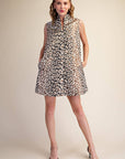 Huntress Jacquard Mini Dress-Taupe