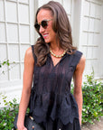 Lady Luck Embroidered Peplum Top