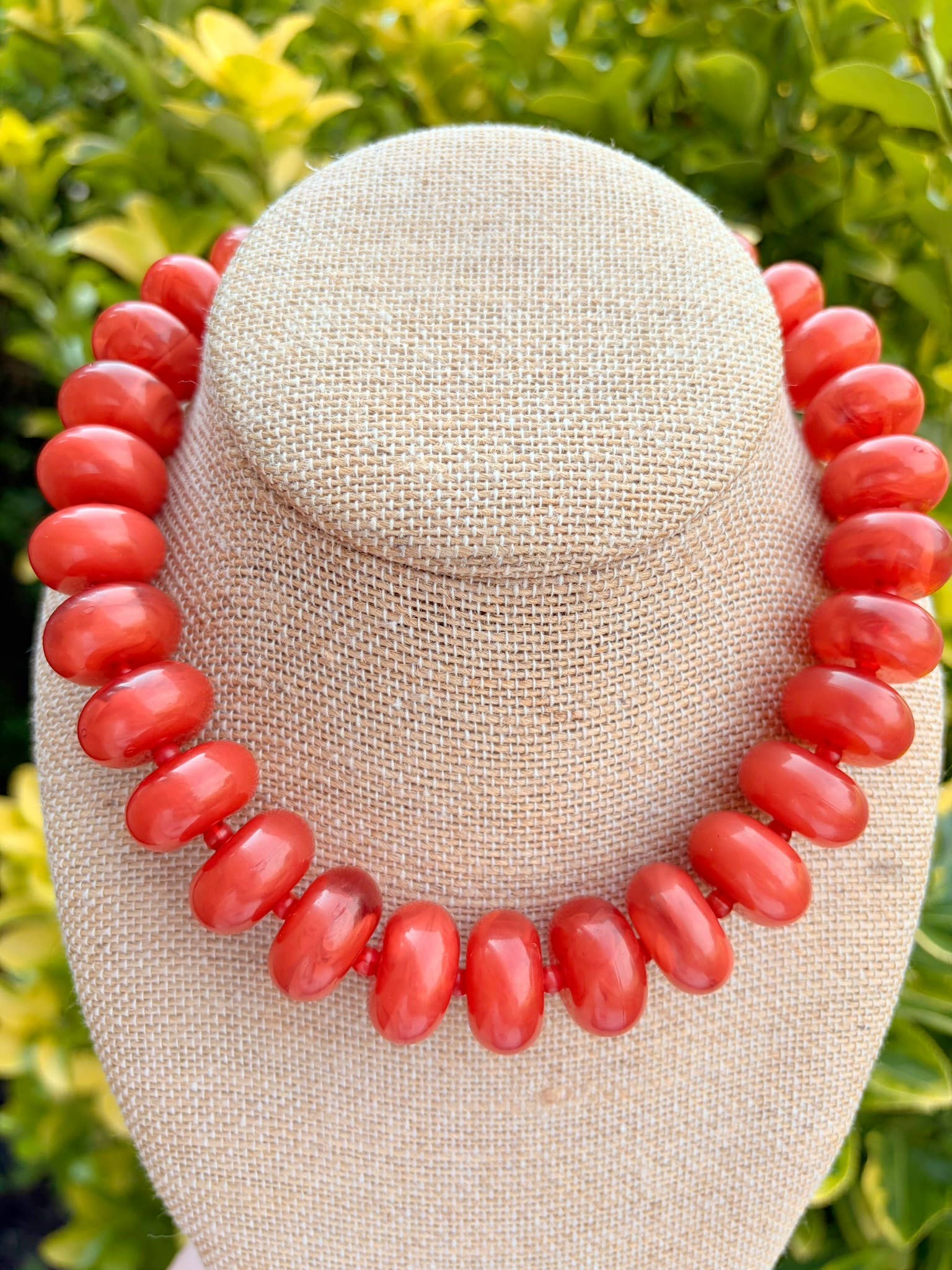 Rory Beaded Necklace-Rust