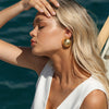 Gold Round Earrings