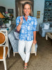 Bluebell Charm Floral Top-Blue