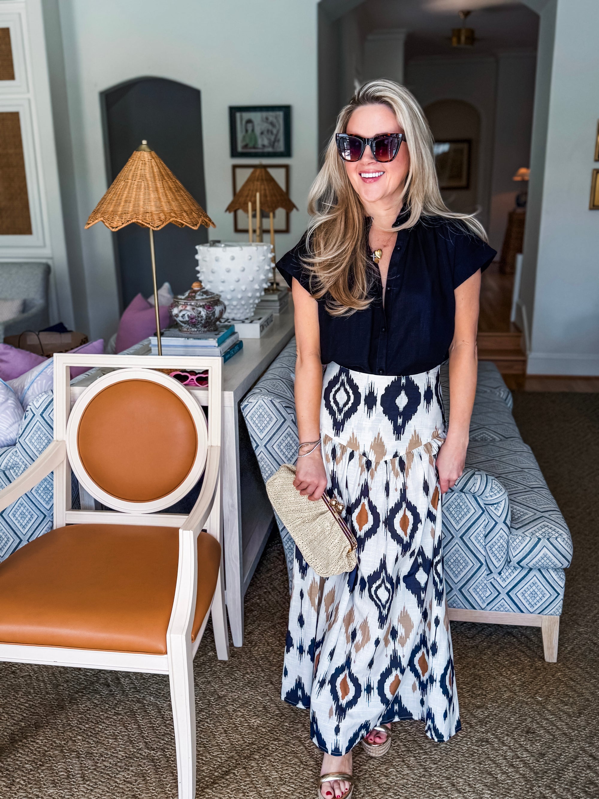 Midnight in Jaipur Midi Skirt