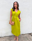 PREORDER: The Paris Edition Midi Dress-Lime