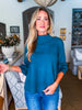Sweet and Soft Pull Over Sweater-Teal Green