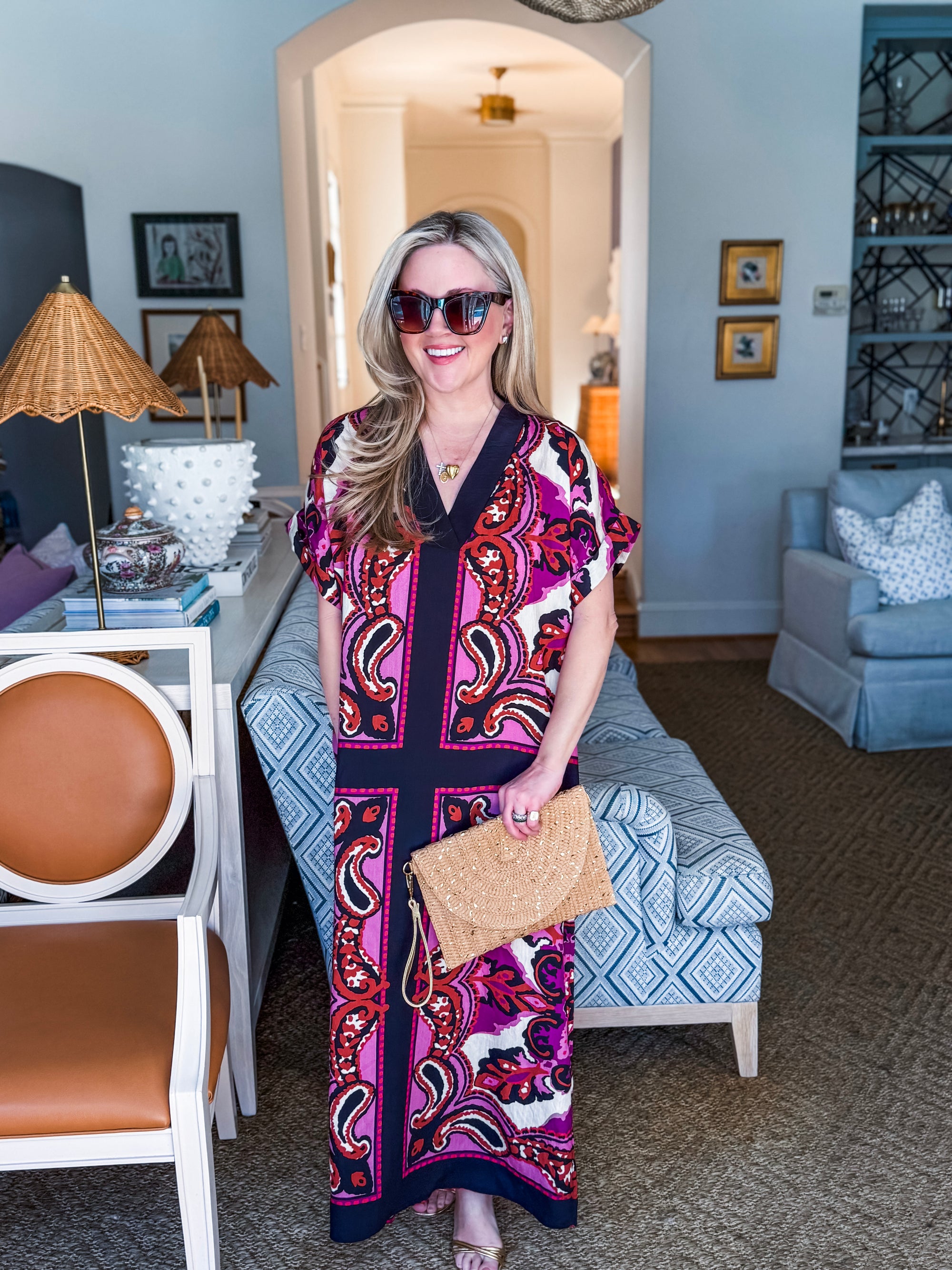 The Marbella Paisley Maxi Dress-Pink