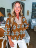 Perfect Timing Floral Top-Mocha