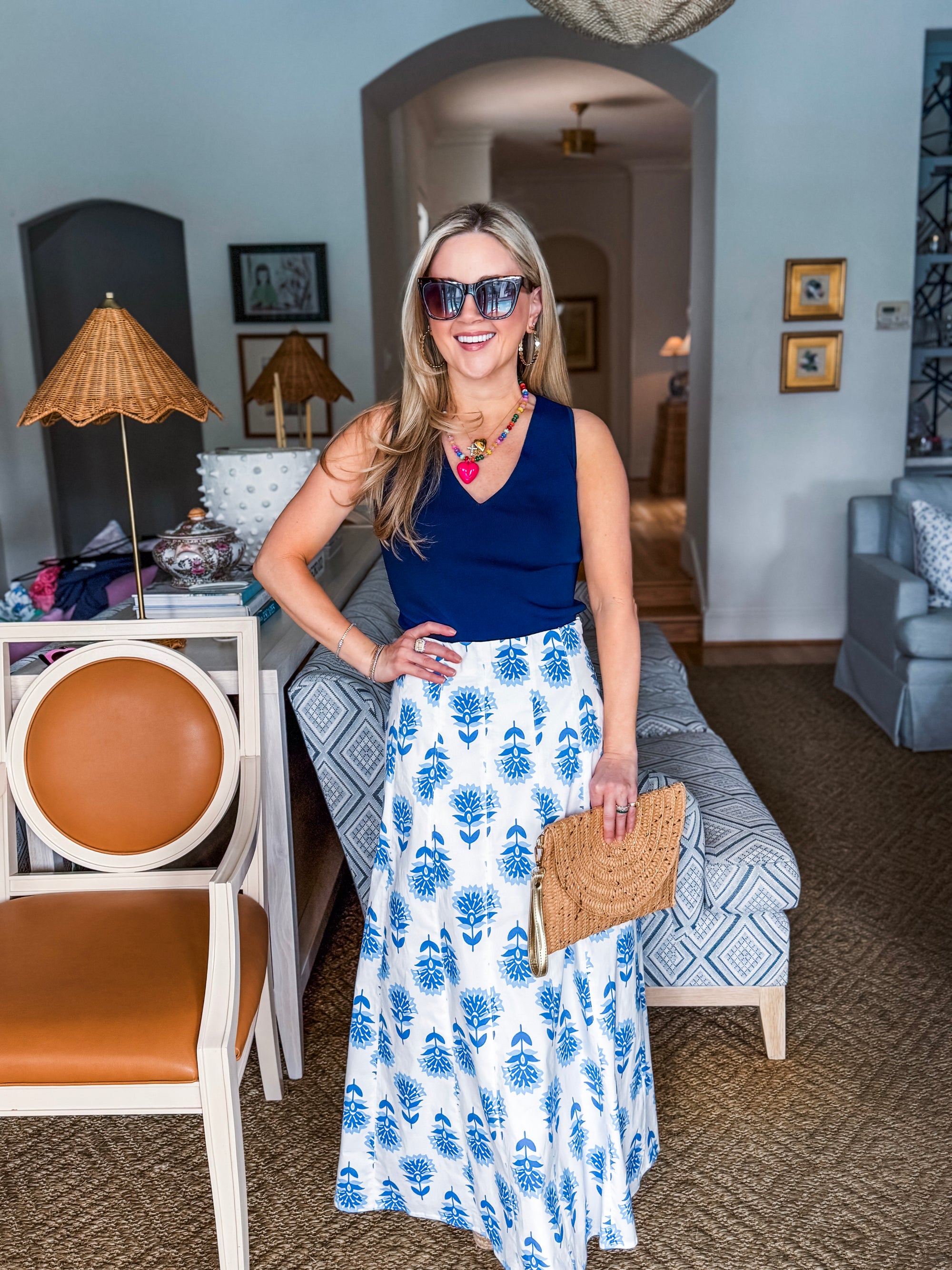 Finishing Piece Knit Tank-Navy