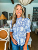 Bluebell Charm Floral Top-Indigo