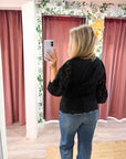 The Mandarin Lace Top-Black