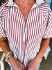 City Time Striped Top-Brick