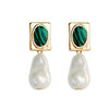 Vintage Malachite Drop Earrings