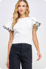 Heart Flutter Knit Top- Off White