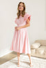 Strolling Through Maine Midi Dress-Pink