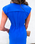 The Paris Edition Midi Dress-Royal Blue