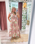 Sweet Spell Floral Midi Dress-Ivory