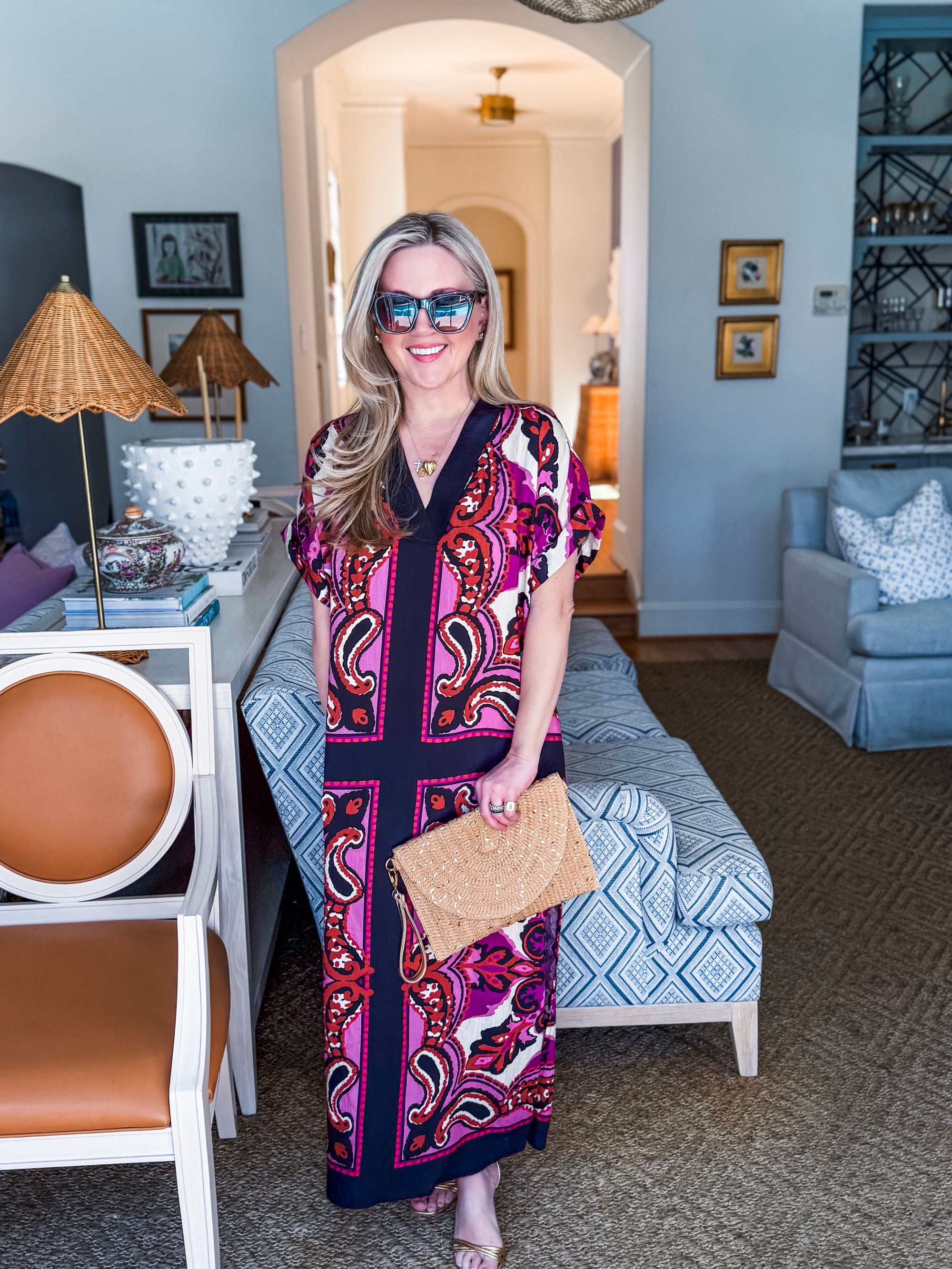 The Marbella Paisley Maxi Dress-Pink