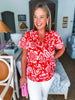 Hazen Floral Pleated Top