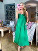 Bring the Chic Linen Midi Dress-Emerald