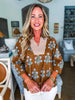 Perfect Timing Floral Top-Mocha