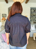 My Type Poplin Top-Denim Black