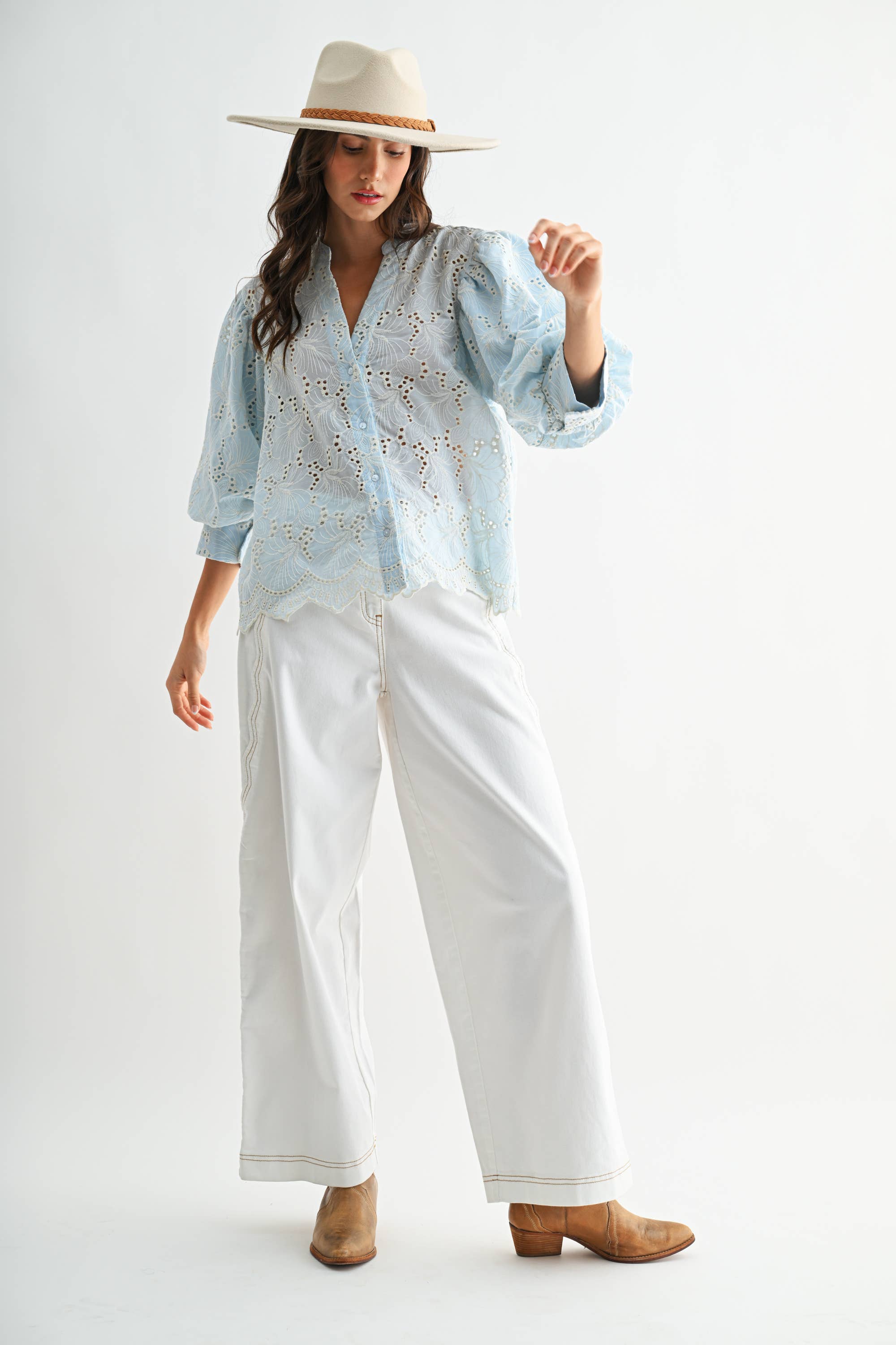 Angel Whisper Eyelet Top