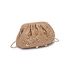 Carey Studded Clutch- Natural