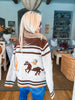 Cowboy Desert Zip-up Cardigan- Oatmeal