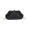 Triana Straw Frame Clutch- Black