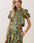 Fleur De Jardin Crop Top-Olive