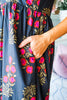 Flora Whim Midi Dress-Black
